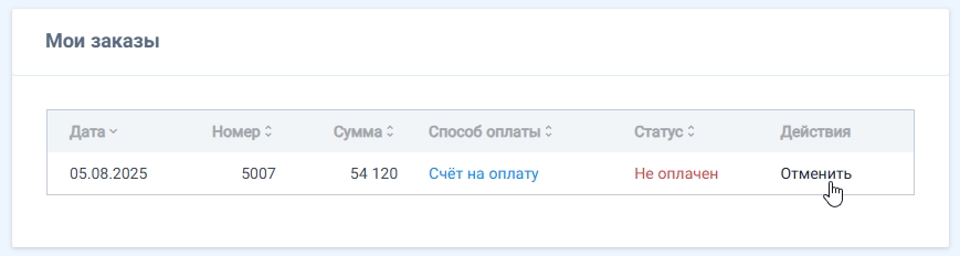 payment order cancellation